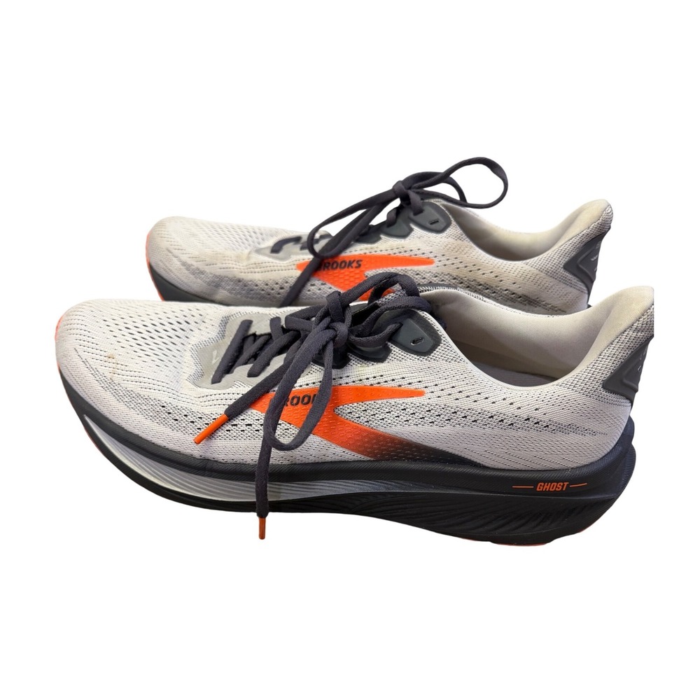 Brooks Ghost 17 Mens Running Shoes Size 11.5 Grey Orange 1104421D048